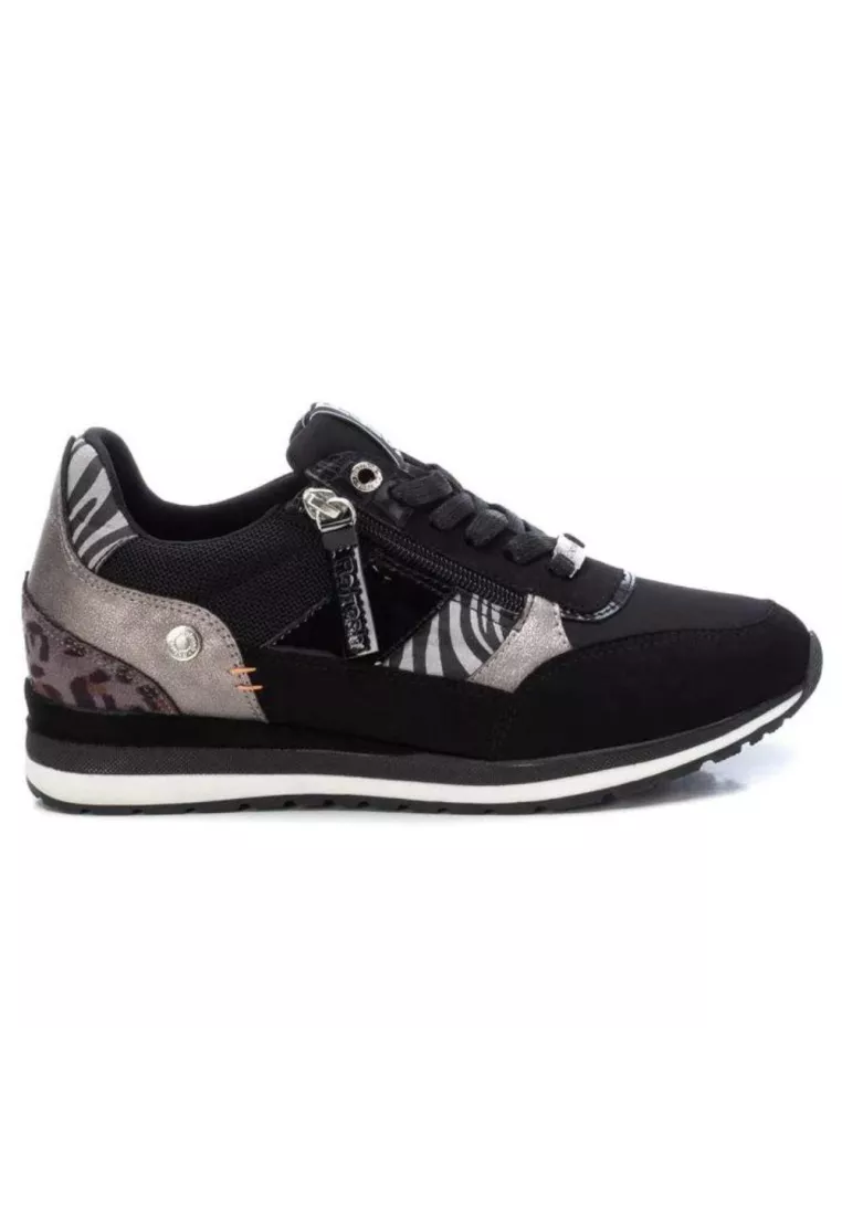 Sneaker Refresh-171431 negro con animal print para mujer